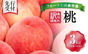 【先行予約：2026年8月中旬以降発送】フルーツ王国余市産「桃」規格外品3kg【ニトリ観光果樹園】_Y074-0148