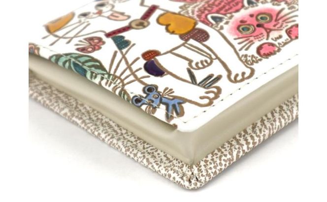 【文庫屋大関】箱まち小銭入れ ネコ集合【皮革工芸品】 革製品 工芸品 民芸品 牛革 財布 小銭入れ 小物入れ お祝い ギフト プレゼント 墨田区 東京都