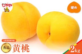 【2026年産】黄桃 品種おまかせ 秀品2kg(硬め) 山形県 東根市 hi062-061