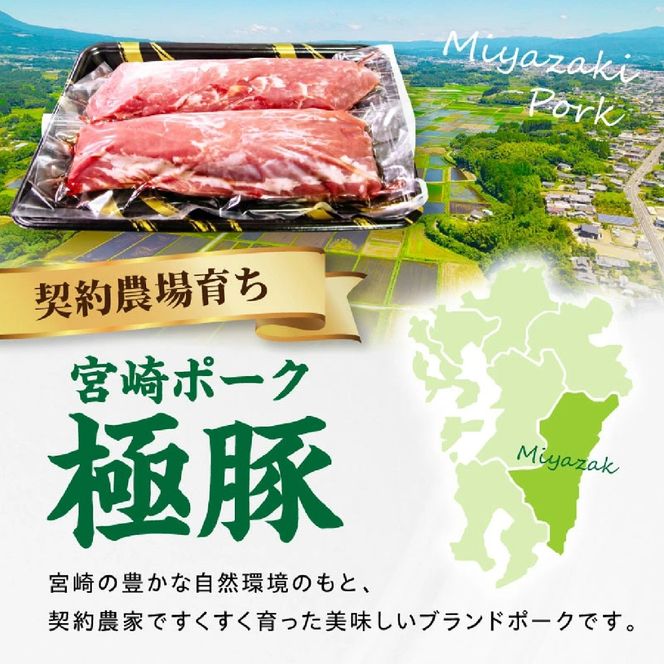 【産地直送】契約農場ですくすく育った宮崎ポーク極豚ヒレブロック　800g