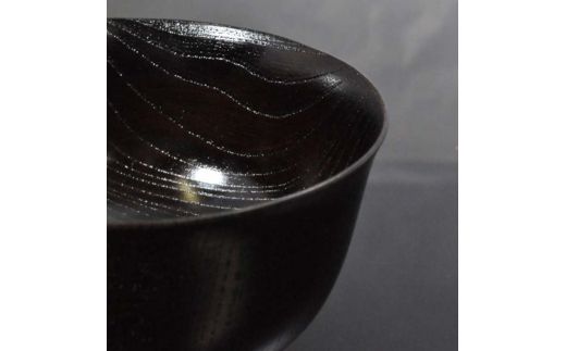 国産山中塗木製雑煮椀 欅4．3羽反椀　黒摺　SO-0505 復興　震災　コロナ【能登半島地震復興支援】 北陸新幹線 F6P-0138