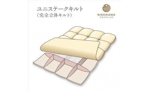 【nishikawa/西川】羽毛掛けふとん/ジーリンホワイトグースダウン90％/クイーン/配色アイボリー【P252W】（滋賀県　近江八幡市）