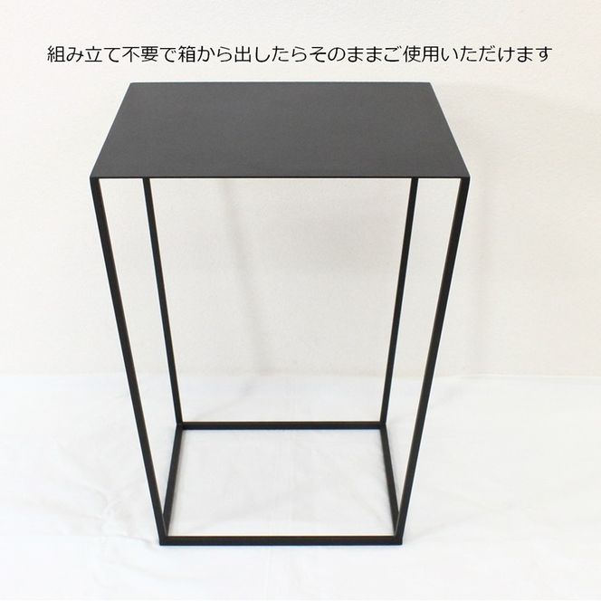 サイドテーブル 黒 おしゃれ 北欧 角型 組立不要 完成品 アイアンテーブル ソファーサイド ミニテーブル テーブル おしゃれ シンプル 天板 40cm サーキュレーター 台 花台 リビング 玄関 寝室 テーブル 高さ50cm スクエアサイドテーブル