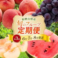 〈定期便〉【6・7・8月 全3回】和歌山の夏の人気フルーツ（小玉スイカ・桃・たねなしピオーネ）※北海道・沖縄・離島への配送不可