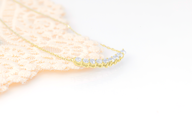 ダイヤモンド ネックレス アーチ 0.7ct K18 イエローゴールド ジュエリー ダイヤ 18金 山梨 H-2868 SWCI010-yg