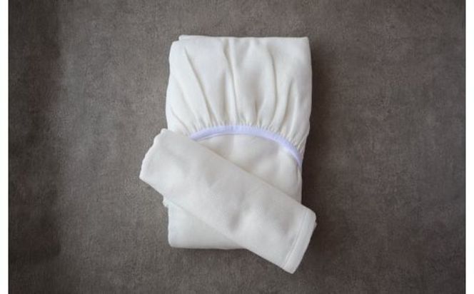 G1951 【tissu de coton/ハニカム織】泉州南部織 BED用シングルシーツ＆ピロー（WH）