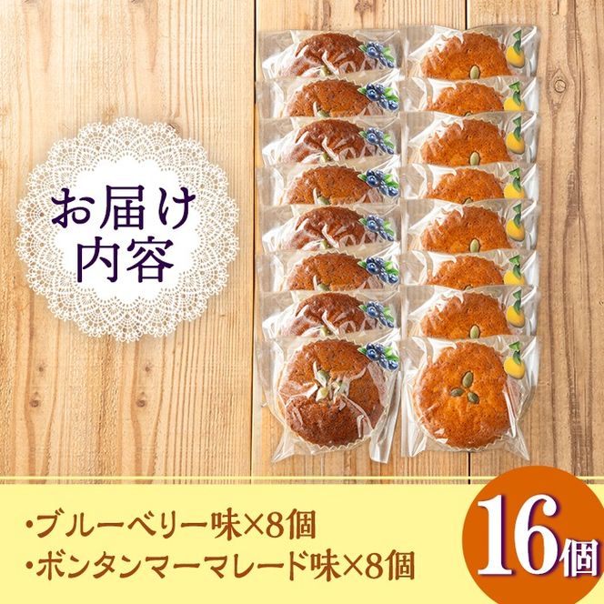 isa412 ＜数量限定＞ジャム菓子2種(ブルーベリー味8個、ボンタン味8個・計16個) 詰め合わせ 洋菓子 菓子 焼き菓子 ジャム ギフト 【薩摩美食倶楽部】