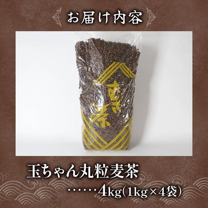 麦茶 玉ちゃん 丸粒麦茶 1kg 入れ 4袋 飲料 大容量 むぎ茶 煮出し 八木音 静岡県 静岡県 藤枝市 