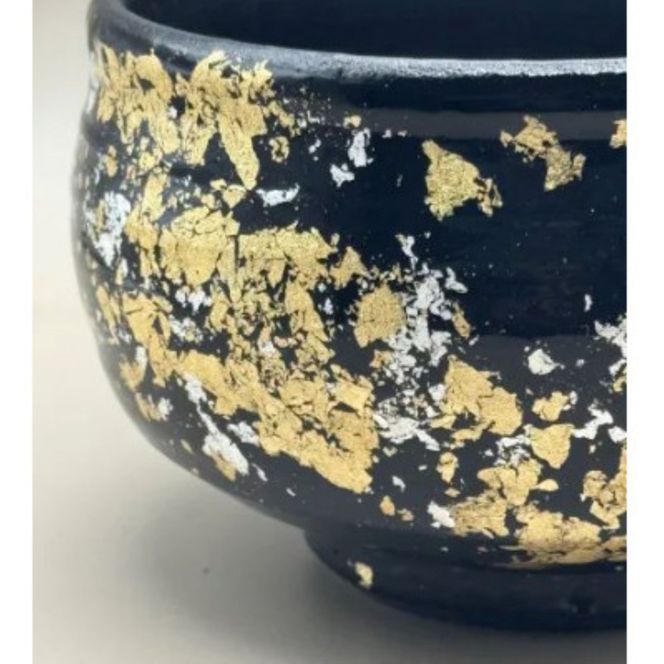 抹茶碗 漆黒（金箔）［NF124］ 303446_CU90054