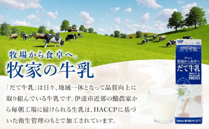 月2回×2ヶ月お届け！牧家(Bocca)【ふるさとの味】だて牛乳1L×12本セット
