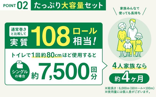 リサイクル美緑100S シングル/日用品 生活用品 消耗品 トイレットペーパー 備蓄 防災 必需品 再生紙 環境にやさしい エコ美濃桜製紙 芯あり 個包装 エンボス加工