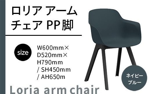 椅子 おしゃれ ロリア アームチェア ネイビーブルー PP脚 P3003-1WE [アダル 福岡県 宇美町 um40azo830045] いす イス オシャレ ベンチ 家具 インテリア ネイビー ブルー