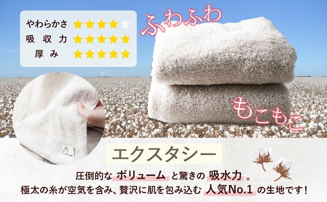エアーかおる エクスタシー バスタオル半分時代 同色2枚セット プレゼント 贈り物 エアーかおる 吸水力 ふわふわ もこもこ ボリューム  柔らか 赤ちゃん 吸水性 敏感肌 洗顔 内祝い コットン 御礼 お礼 日用品 軽量 綿100% 浅野撚糸 送料無料 岐阜県 安八町