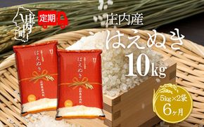 ＜5月中旬発送＞庄内米6か月定期便！はえぬき 10kg（入金期限：2025.4.25）
