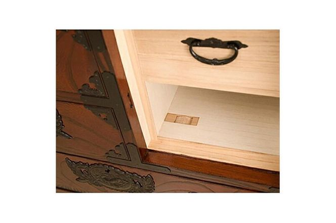 仙台箪笥 からくり帳箪笥 拭き漆塗り (申込書返送後、1ヶ月～6ヶ月程度でお届け) [仙台箪笥 タンス たんす 小型 高級 工芸品 伝統]|06_kyk-010301