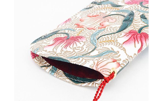 【文庫屋大関】メガネケース　ノースガーデン＜コーラル＞【皮革工芸品】 ファッション小物 民芸品 