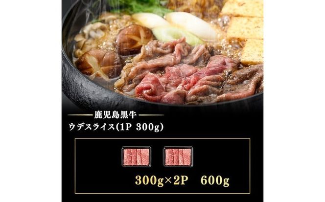 和牛日本一！＜鹿児島黒牛＞ウデスライス 計600g(1P300g/2P) a7-042