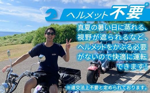 電動三輪バギーで行くレンタル2時間(1人乗り)【 沖縄 石垣島 レンタル バイク バギー トライク 車 】 RO-1