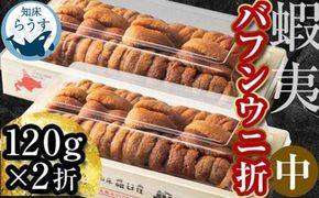 ＜先行受付＞＜27年1月～6月内発送＞エゾバフンウニ（中）折うに 120g×2枚 016942_BY009