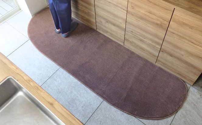 diw0364 北欧風キッチンマット ラグマットタイプ 65×255cm ゆりかご型 ココア 抗菌防臭 SEK 織人しきもの屋工房