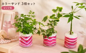 カラーサンド 3個 セット ピンク系 植物 インテリア ガーデン 