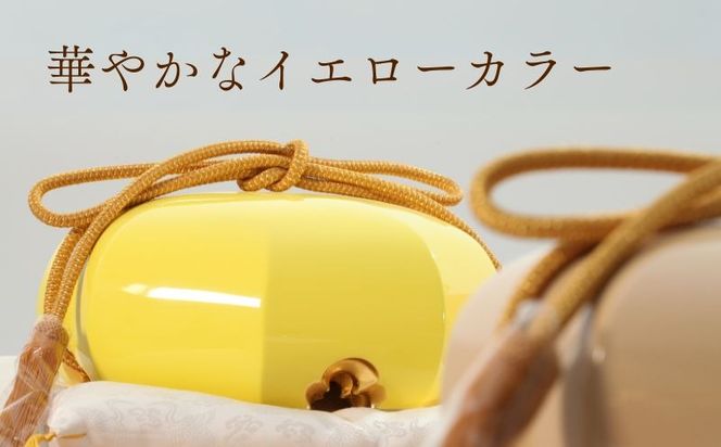 【佐藤木工】彩玉手箱 ポップカラー 京組紐 金沢箔（黄色） BY013