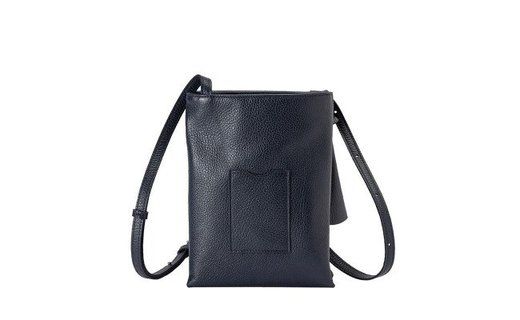 豊岡鞄 Shokolatt ショルダーポーチ 2層式 大 （ネイビー）