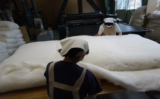 ワタセ工場製造　極上もめん綿入り敷布団　ミスティ柄　1枚（青色）【CW31W】（滋賀県　近江八幡市）