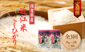 【3ヵ月定期便】【7年産】ふるさと定期便こしひかり10kg×3回コース【計30kg（5kg×2袋×3回）】【T033W2】