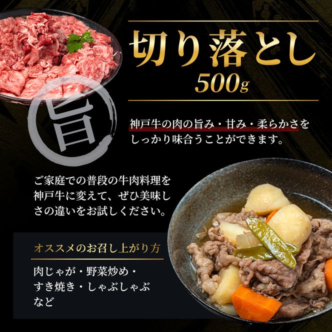 神戸牛 【便利な大容量セット！】 切り落とし肉 すね肉 バラ肉 計1.1kg