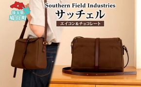 国産 キャンバス2WAYバッグ サッチェル エイコン＆チョコレート 1個 牛ヌメ革 牛ヌメ皮 牛革 真鍮 手縫い 小物入れ ハンドバッグ ショルダーバッグ オリジナル レザー シンプル ハンドメイド 日本製 ギフト 贈り物 送料無料 埼玉県 鳩山町