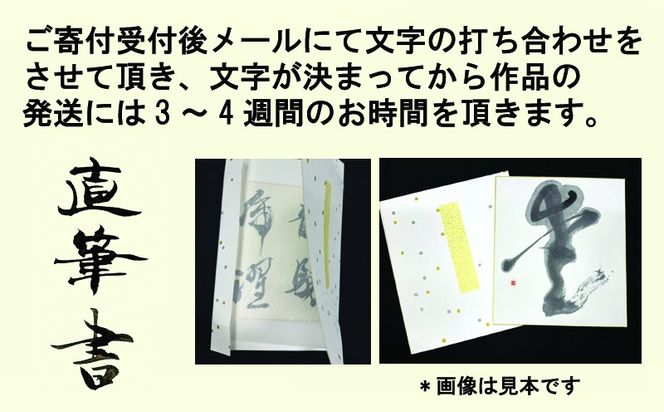 099H4649 書道家による直筆書 上平梅径 直筆書(白1字) （大阪府泉佐野