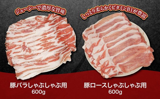 肉屋のプロが厳選! 山武市産豚肉 しゃぶしゃぶセット 1.2kg （ロース600g・バラ600g） SMCE001