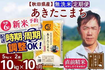 ※令和6年産 新米予約※《定期便10ヶ月》秋田県産 あきたこまち 10kg【無洗米】(5kg小分け袋) 2024年産 お届け時期選べる お届け周期調整可能 隔月に調整OK お米 みそらファーム|msrf-32110