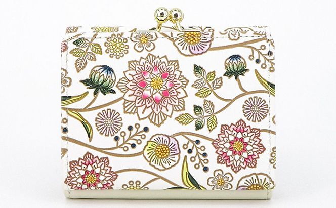 【文庫屋大関】三つ折りミニ財布　ダリア（ベリーピンク）【皮革工芸品】 ファッション 小物 民芸品 お札 カード 小銭 手のひらサイズ コンパクト 大人かわいい 牛革 手作り 国産 