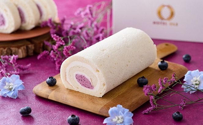 ロールケーキ 1本 ブルーベリー 期間限定 和紅茶使用 ケーキ 藤枝ロール オーガニック 洋菓子 スイーツ お菓子 おしゃれ 贈答 贈り物 ホテル オーレ 静岡県 藤枝市