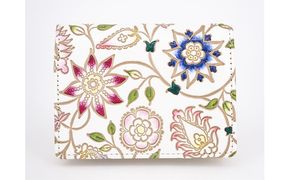 【文庫屋大関】箱まち小銭入れ　花更紗【皮革工芸品】 ファッション小物 財布 民芸品 