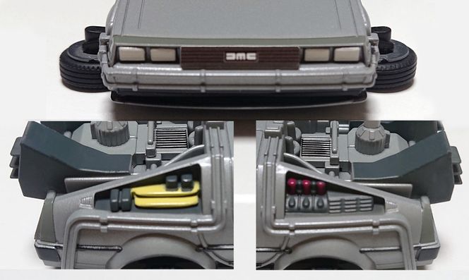 磁力浮上！バック トゥ ザ フューチャー2 タイムマシン フローティングモデル フルカラーver 映画 ワンシーン 浮上 インテリア ホビー 再現 彩色済 組み立て 贈り物 ギフト 趣味 リニューアル デロリアン H060-025