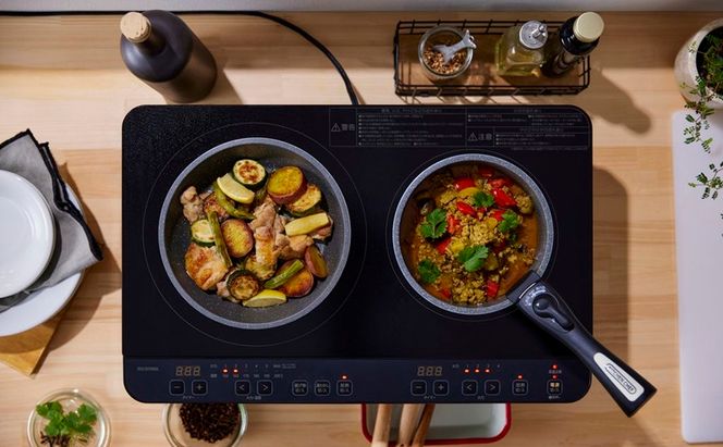 IH 2口IHコンロスタンド付き IHK-WT41S-B IHクッキングヒーター IHコンロ アイリスオーヤマ 2口コンロ コンパクト 工事不要 脚付き 調理 調理家電 キッチン キッチン家電 台所 ギフト プレゼント お祝い 新生活 おすすめ 人気 新生活