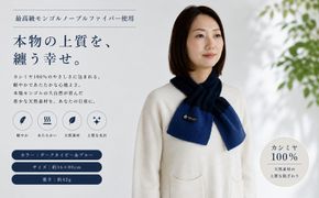 G3582 100％ピュアカシミヤ・男女兼用マフラー ダークネイビー＆ブルー【高級 カシミア おしゃれ ファッション 防寒 かしみあ】
