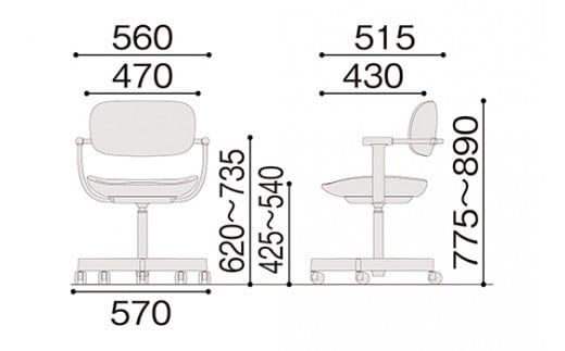 イトーキ『バーテブラ03』5本脚  抵抗付きウレタンキャスター KS張地：ペニー(KG825KSM1L411CF)【EI146W1】