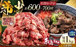 【全6回定期便】希少和牛！糸島和牛 こまぎれ 1kg 糸島市 / トラヤミートセンター 牛肉 黒毛和牛[AJD019]