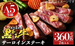 a1123 《A5等級》鹿児島県産黒毛和牛 サーロイン(計360g・2枚入り)【ナンチク】姶良市 黒毛和牛 和牛 A5 牛肉 肉 国産 鹿児島県産 サーロインステーキ ステーキ 冷凍