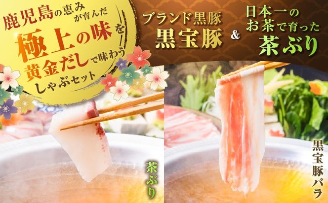＜選べる＞『黒宝豚＆茶ぶり切り身』どん薩摩の黄金だししゃぶしゃぶセット 4人前 or 8人前　K227-005_SKU