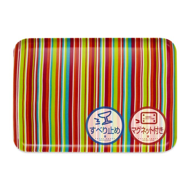 TATSU-CRAFT マグネットトレー M 33cm ミラノストライプ CP キャンディピンク すべり止め付き ［Tk1094］ 303446_DA90822