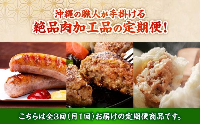 【全3回定期便】沖縄の絶品肉加工品セット【沖縄市】豚肉 ハム ソーセージ 豚まん ぶたまん ちまき 焼売 シュウマイ ハンバーグ 沖縄市 / TESIO / 豚々茶舗 / お肉屋本店[BCZZ030]