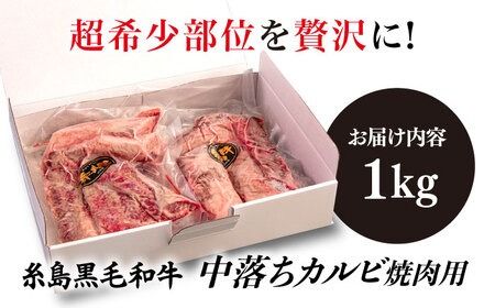 【A4ランク糸島和牛】 中落ちカルビ 焼肉用 1kg 糸島市 / いとしまミートデリ工房 [ACA374] 牛肉 牛 和牛 黒毛和牛 カルビ バラ 焼肉 焼き肉 バーベキュー 1kg 希少