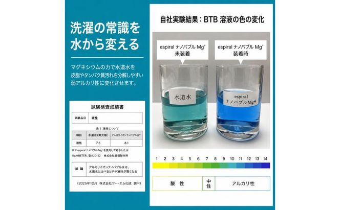 【日本製】洗濯機アダプター『espiralナノバブルMg+』　洗濯の常識を水から変える マグネシウム×ナノバブル Wの洗浄力 日本製 皮脂汚れ・加齢臭・部屋干し臭カット 洗濯槽キレイ 東京都 墨田区