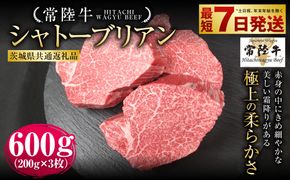 【常陸牛】シャトーブリアン 200g×3枚（茨城県共通返礼品） | 計600g 牛肉 肉 お肉 ヒレ ステーキ 冷凍 茨城県 守谷市