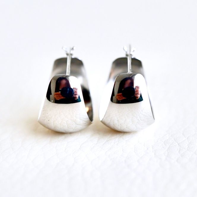 K14WG 14金 ホワイトゴールド 地金 ボリューム フープ ピアス (直径14mm) 保証書付 KO-0056 SWAD081